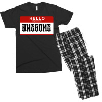 Hello My Name Is Awesome Men's T-shirt Pajama Set | Artistshot