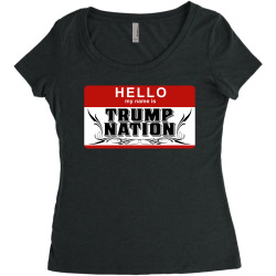 Hello my name is trum nation Women's Triblend Scoop T-shirt | Artistshot