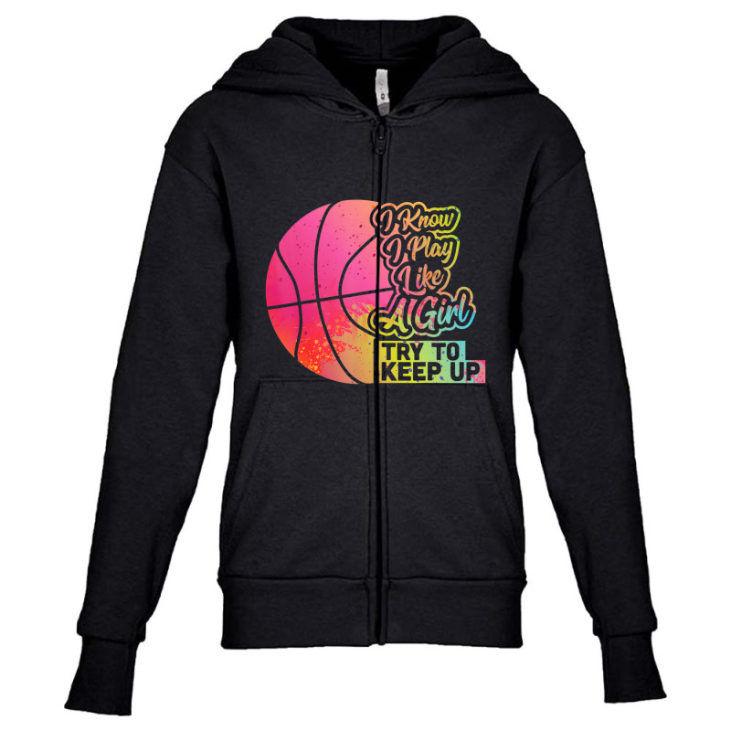 Basketball Women Team Play Like A Girl Basketball Youth Zipper Hoodie | Artistshot