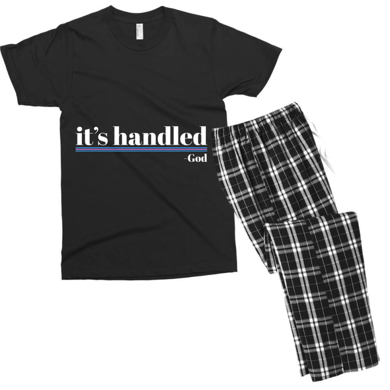 It's Handled God With Pink And Blue Lines Men's T-shirt Pajama Set | Artistshot