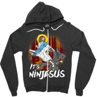 Its Ninjesus Funny Jesus Shirts Funny Christian Shirts Zipper Hoodie | Artistshot