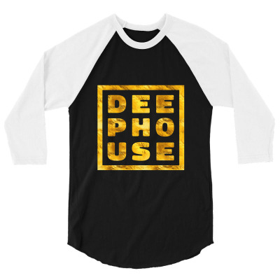 Gold Deep House Music Gift   Edm Music 3/4 Sleeve Shirt Designed By Jessemillicent