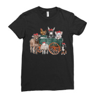 Farm Animals Wagon Pig Goat Sheep Dog Chicken Donkey T Ladies Fitted T-shirt | Artistshot