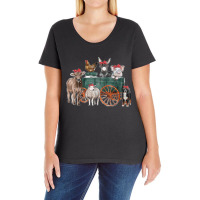 Farm Animals Wagon Pig Goat Sheep Dog Chicken Donkey T Ladies Curvy T-shirt | Artistshot