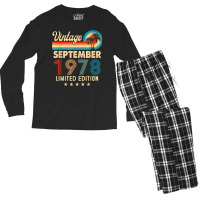 Vintage September 1978 44th Birthday Gifts T Shirt Men's Long Sleeve Pajama Set | Artistshot