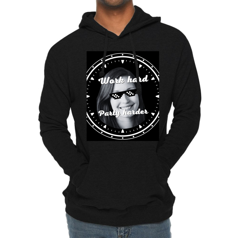 S T 24 032 Work Hard Party Harder Graphic Lightweight Hoodie by STEVEHICKS | Artistshot