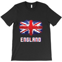 I Love England British English Union Jack Flag   Britain T-shirt | Artistshot