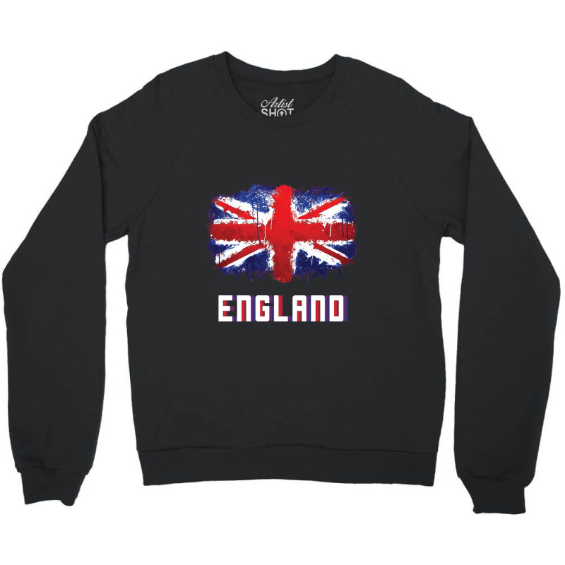 I Love England British English Union Jack Flag   Britain Crewneck Sweatshirt | Artistshot