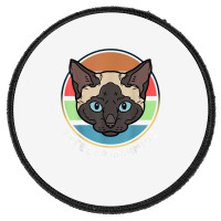 Funny Siamese Quote, Siamese Free Lap Warming Vintage, Cool T Shirt Round Patch | Artistshot