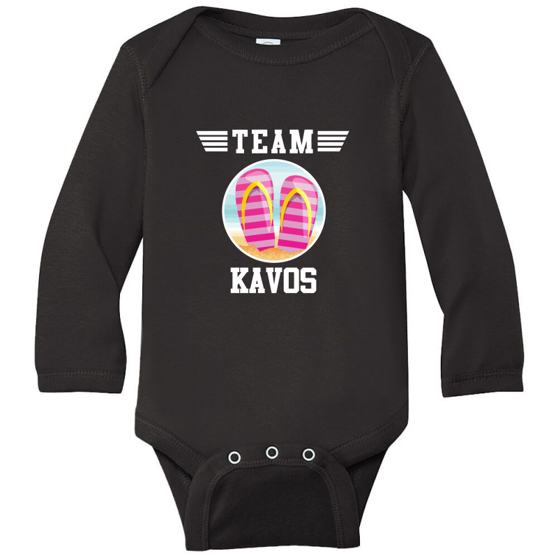 Team Kavos Flip Flops Long Sleeve Baby Bodysuit | Artistshot