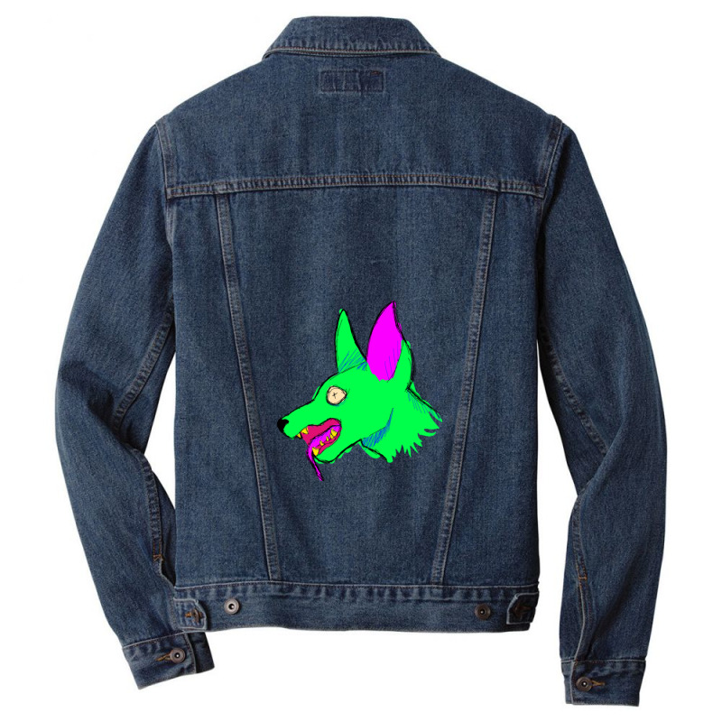 Neon Rabid Zombie Dog 1 Men Denim Jacket by KelcieWhite | Artistshot