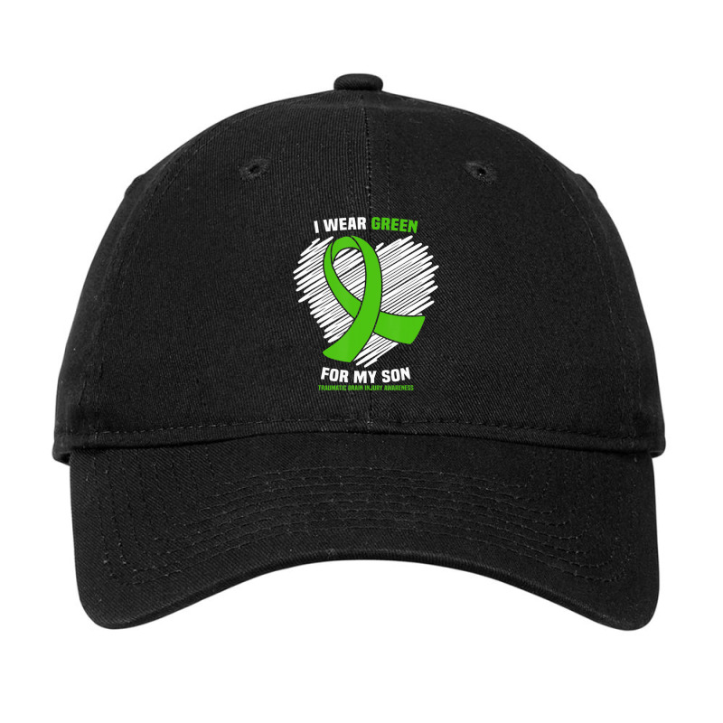 I Wear Green For My Son Traumatic Brain Injury Awareness Adjustable Cap | Artistshot