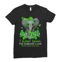 I Wear Green Tal Health Awareness Ribbon Elephant Ladies Fitted T-shirt | Artistshot