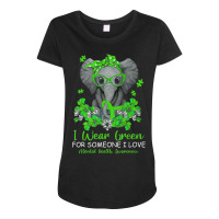 I Wear Green Tal Health Awareness Ribbon Elephant Maternity Scoop Neck T-shirt | Artistshot