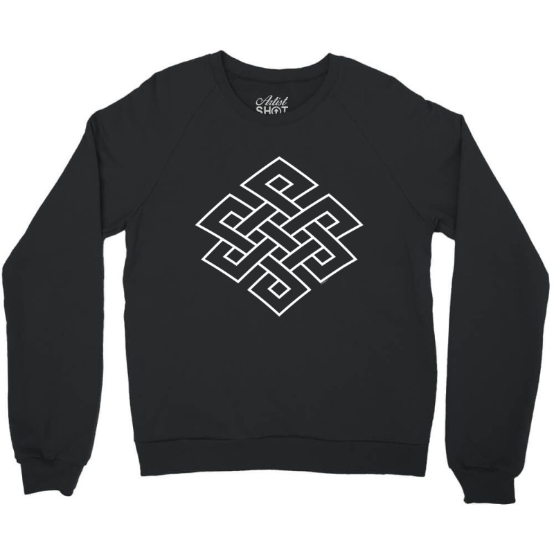 Endless Knot Large Samsara Shrivatsa Tibet Buddhism Crewneck Sweatshirt by Mata Gibson | Artistshot