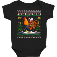 Rooster Ugly Xmas Gift Santa Riding Rooster Christmas Sweatshirt Baby Bodysuit | Artistshot