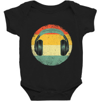 Vintage Headphone Art Men Women Boy Girl Dj Music Producers Baby Bodysuit | Artistshot