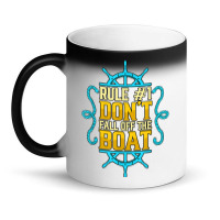 Rule 1 Don't Fall Off The Boat Pontoon Captain Boating T Shirt Magic Mug | Artistshot