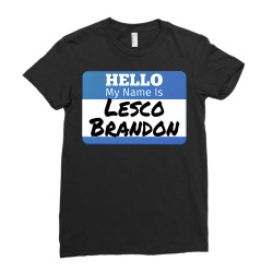 hello my name is lesco brandon funny let s go brandon t shirt Ladies Fitted T-Shirt | Artistshot