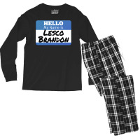 Hello My Name Is Lesco Brandon Funny Let S Go Brandon T Shirt Men's Long Sleeve Pajama Set | Artistshot