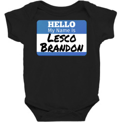 hello my name is lesco brandon funny let s go brandon t shirt Baby Bodysuit | Artistshot