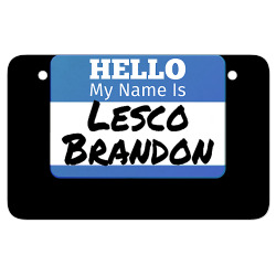 hello my name is lesco brandon funny let s go brandon t shirt ATV License Plate | Artistshot