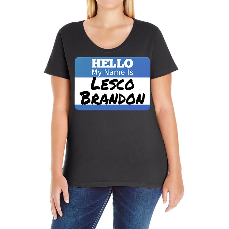 Hello My Name Is Lesco Brandon Funny Let S Go Brandon T Shirt Ladies Curvy T-shirt | Artistshot