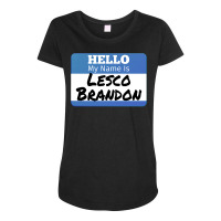 Hello My Name Is Lesco Brandon Funny Let S Go Brandon T Shirt Maternity Scoop Neck T-shirt | Artistshot