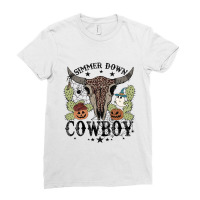 Halloween Howdy Rodeo Simmer Down Cowboy Western Vintage Retro Ladies Fitted T-shirt | Artistshot