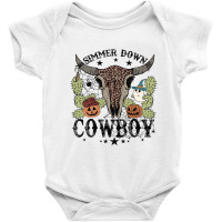 Halloween Howdy Rodeo Simmer Down Cowboy Western Vintage Retro Baby Bodysuit | Artistshot