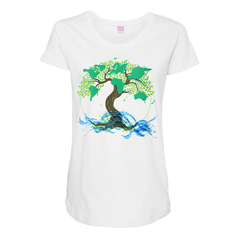 Womens Earth Day 2021 Ecology Tree Environmental Awareness V Neck T Sh Maternity Scoop Neck T-shirt by cm-arts | Artistshot