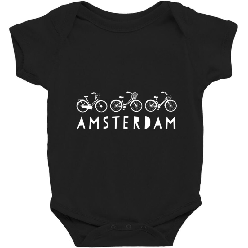 Bike Europe On Bicycle Amsterdam Bike Baby Bodysuit by cm-arts | Artistshot