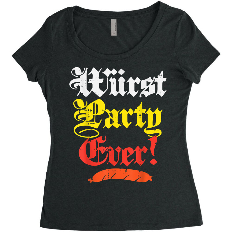 Wurst Party Ever Funny Oktoberfest Sausage Men Women Kids T Shirt Women's Triblend Scoop T-shirt by cm-arts | Artistshot