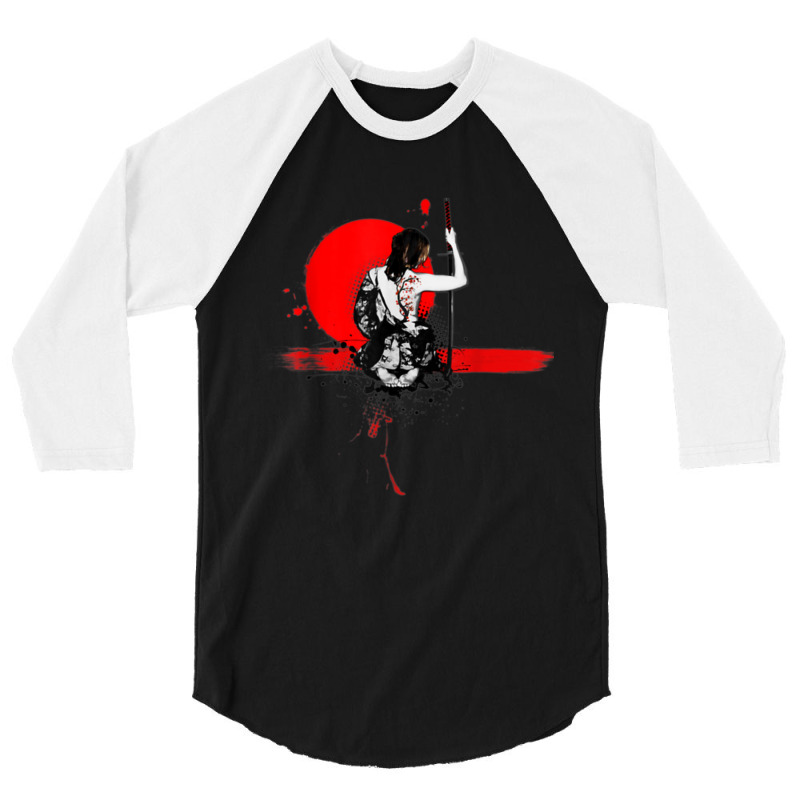 Geisha Japanese Samurai Woman Warrior Adult Unisex T Shirt 3/4 Sleeve Shirt | Artistshot