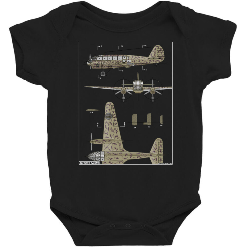 Caproni Ca.313 Italian Ww2 Recon Bomber Plane Diagram Gift Baby Bodysuit by Kanmosrin52 | Artistshot