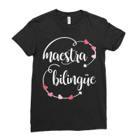 Womens Cute Maestra Bilingue Bilingual Spanish Teacher T Shirt Ladies Fitted T-shirt | Artistshot