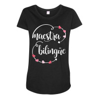 Womens Cute Maestra Bilingue Bilingual Spanish Teacher T Shirt Maternity Scoop Neck T-shirt | Artistshot