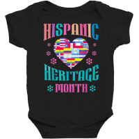 Latin Countries Flag Heart Hispanic Heritage Month Latino T Shirt Baby Bodysuit | Artistshot