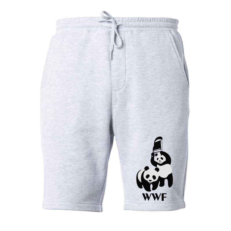 Funny Twin Pandas Fight Fleece Short | Artistshot