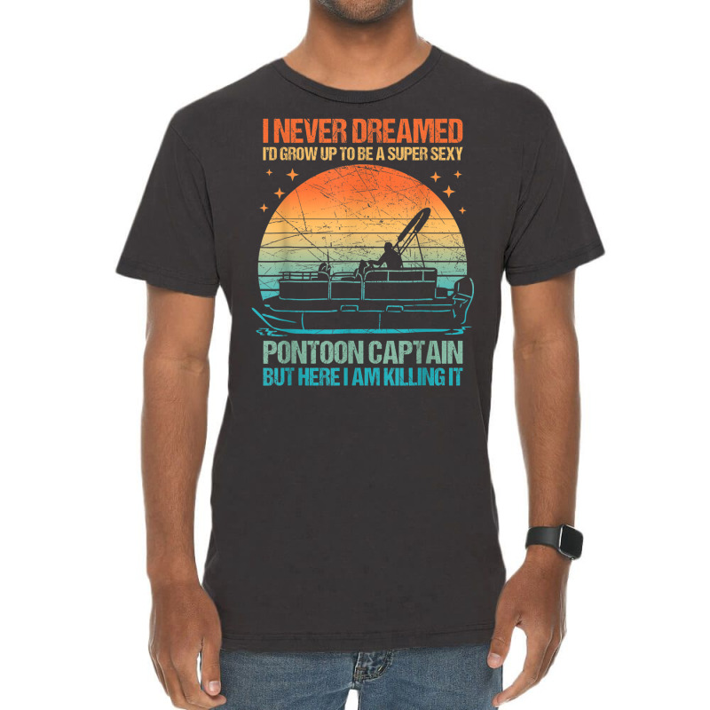 Boat Stuff Captain Funny Pontoon Boating Lake Ship T Shirt Vintage T-shirt | Artistshot