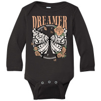 Vintage Retro Dreamer Butterfly 80's 90's Style Lover Long Sleeve Baby Bodysuit | Artistshot