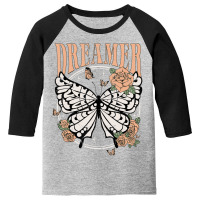 Vintage Retro Dreamer Butterfly 80's 90's Style Lover Youth 3/4 Sleeve | Artistshot