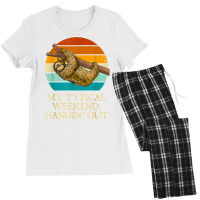 My Typical Weekend Hangin’ Out Funny Sloth Lover Humor Lazy T Shirt Women's Pajamas Set | Artistshot