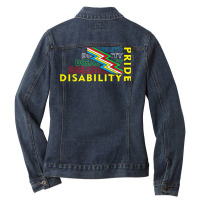 Disability Pride Flag July Supporter Disabled Pride T Shirt Ladies Denim Jacket | Artistshot