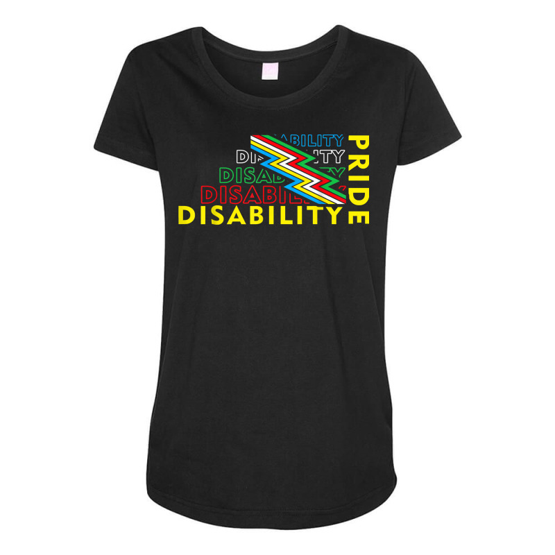 Disability Pride Flag July Supporter Disabled Pride T Shirt Maternity Scoop Neck T-shirt by cm-arts | Artistshot