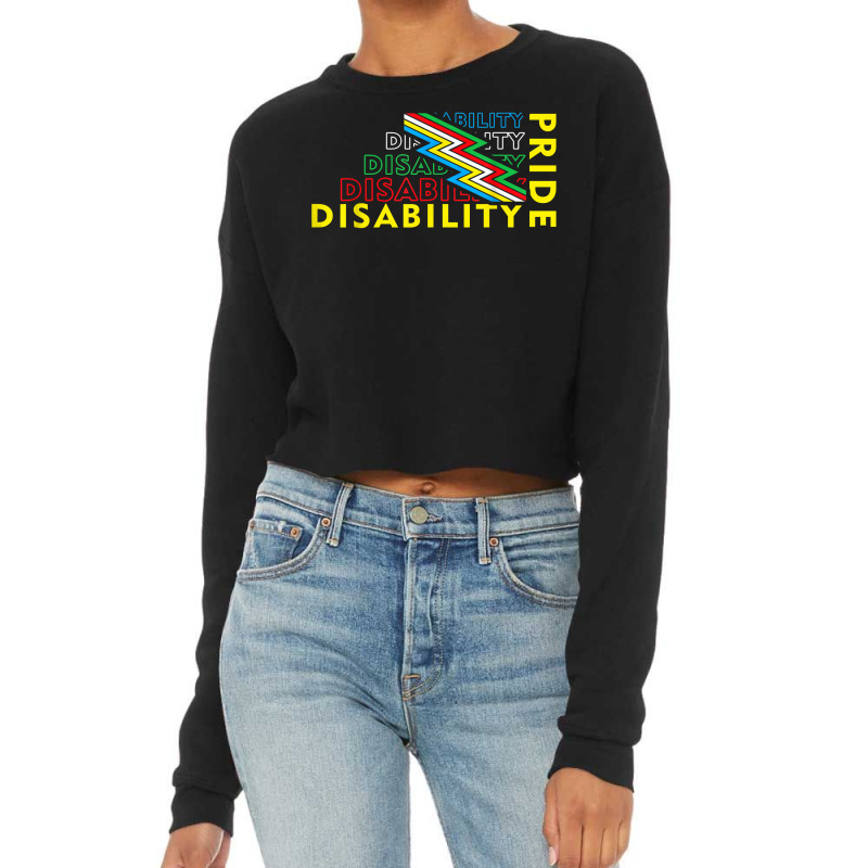 Disability Pride Flag July Supporter Disabled Pride T Shirt Cropped Sweater by cm-arts | Artistshot