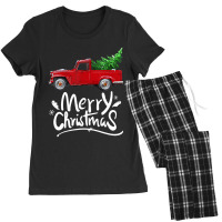 Vintage Wagon Red Truck Christmas Tree Pajama Women's Pajamas Set | Artistshot