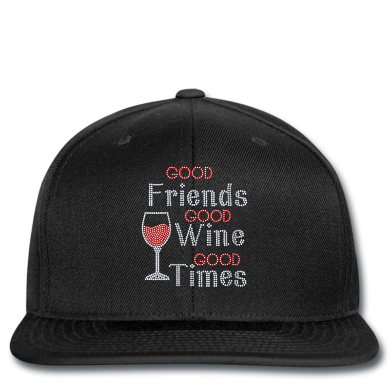 Womens Good Friends Good Wine Good Times Bling Rhinestone V Neck T Shi Printed hat by cm-arts | Artistshot