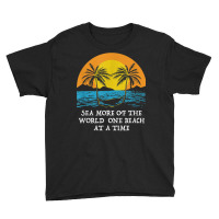 One Beach At A Time Trip Ocean Travel Beach Lover Summer T Shirt Youth Tee | Artistshot