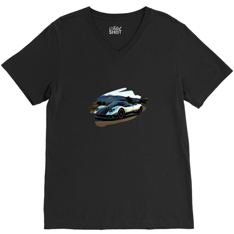 Pagani Zonda Cinque Racing Art Print 1 V-Neck Tee by MarkGoulas | Artistshot